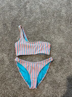 triangl swimwear Pastel Rainbow One-Shoulder Bikini
